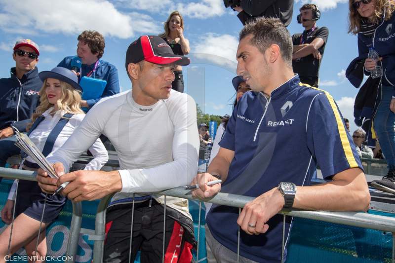 SARRAZIN Stephane (Fra) Venturi Formula E Team Spark Venturi Vm200-Fe-01 BUEMI Sebastien (Sui) Renault E.Dams Spark Renault Z.E.15 Ambiance Portrait during the 2016 Formula E championship, at London, England, from July 2 to 3 - Photo Clement Luck / DPPI