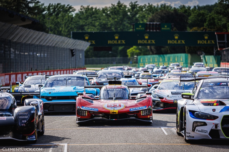 51 PIER GUIDI Alessandro (ita), CALADO James (gbr), GIOVINAZZI Antonio (ita), Ferrari AF Corse, Ferrari 499P #51, Hypercar, illustration family picture during the 2024 6 Hours of Imola, 2nd round of the 2024 FIA World Endurance Championship, from April 18 to 21, 2024 on the Autodromo Internazionale Enzo e Dino Ferrari in Imola, Qatar - Photo Clément Luck / DPPI