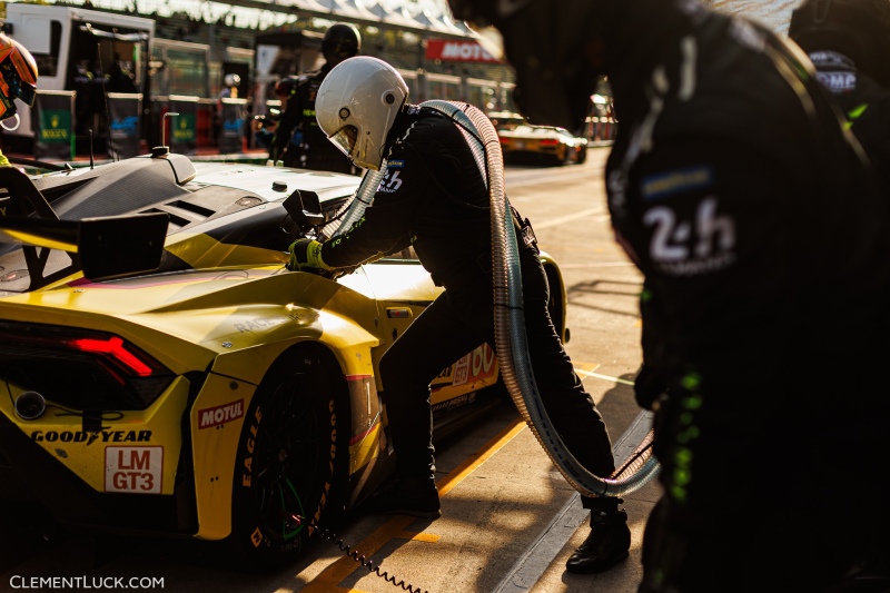 60 SCHIAVONI Claudio (ita), CRESSONI Matteo (ita), PERERA Franck (fra), Iron Lynx, Lamborghini Huracan GT3 Evo2 #60, LM GT3, ravitaillement essence, refueling during the 2024 6 Hours of Imola, 2nd round of the 2024 FIA World Endurance Championship, from April 18 to 21, 2024 on the Autodromo Internazionale Enzo e Dino Ferrari in Imola, Italy - Photo Clément Luck / DPPI