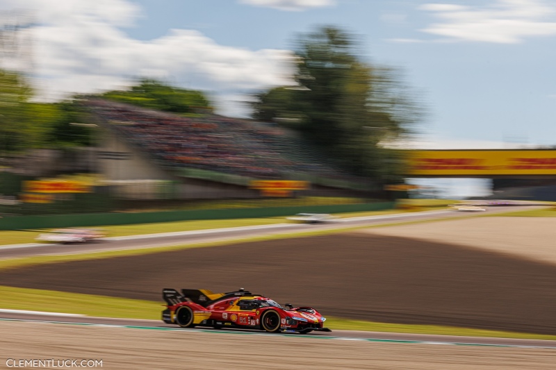 51 PIER GUIDI Alessandro (ita), CALADO James (gbr), GIOVINAZZI Antonio (ita), Ferrari AF Corse, Ferrari 499P #51, Hypercar, action during the 2024 6 Hours of Imola, 2nd round of the 2024 FIA World Endurance Championship, from April 18 to 21, 2024 on the Autodromo Internazionale Enzo e Dino Ferrari in Imola, Italy - Photo Clément Luck / DPPI