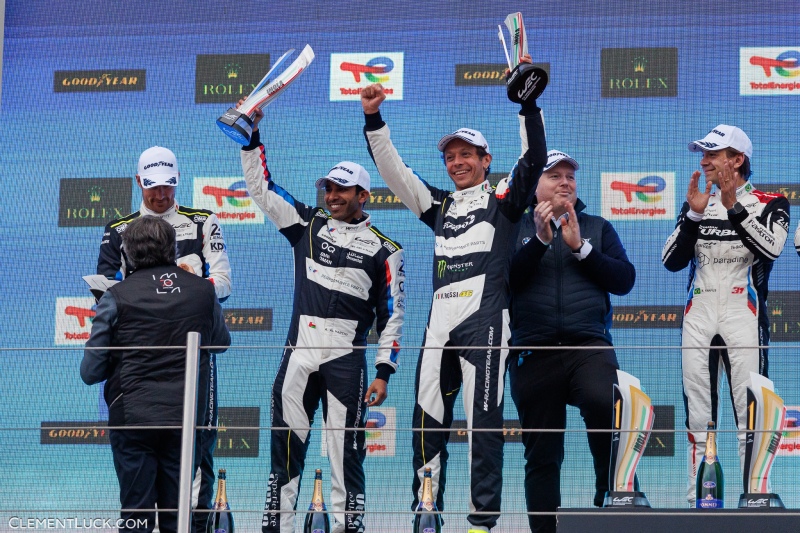 46 MARTIN Maxime (bel), ROSSI Valentino (ita), AL HARTHY Ahmad (omn) Team WRT, BMW M4 GT3 #46, LM GT3, portrait podium during the 2024 6 Hours of Imola, 2nd round of the 2024 FIA World Endurance Championship, from April 18 to 21, 2024 on the Autodromo Internazionale Enzo e Dino Ferrari in Imola, Italy - Photo Clément Luck / DPPI