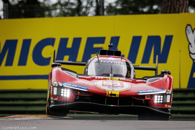 51 PIER GUIDI Alessandro (ita), CALADO James (gbr), GIOVINAZZI Antonio (ita), Ferrari AF Corse, Ferrari 499P #51, Hypercar, action during the 2024 6 Hours of Imola, 2nd round of the 2024 FIA World Endurance Championship, from April 18 to 21, 2024 on the Autodromo Internazionale Enzo e Dino Ferrari in Imola, Italy - Photo Clément Luck / DPPI